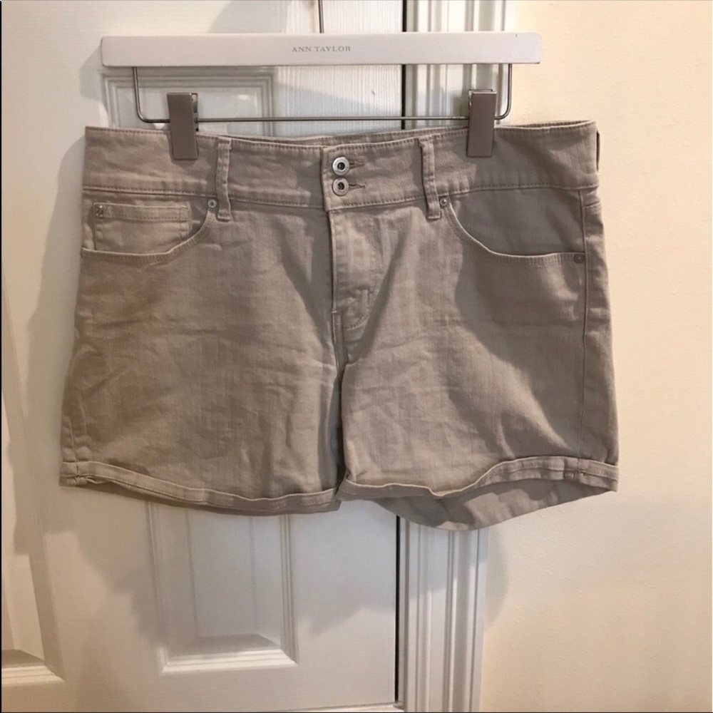Khaki Denim Shorts